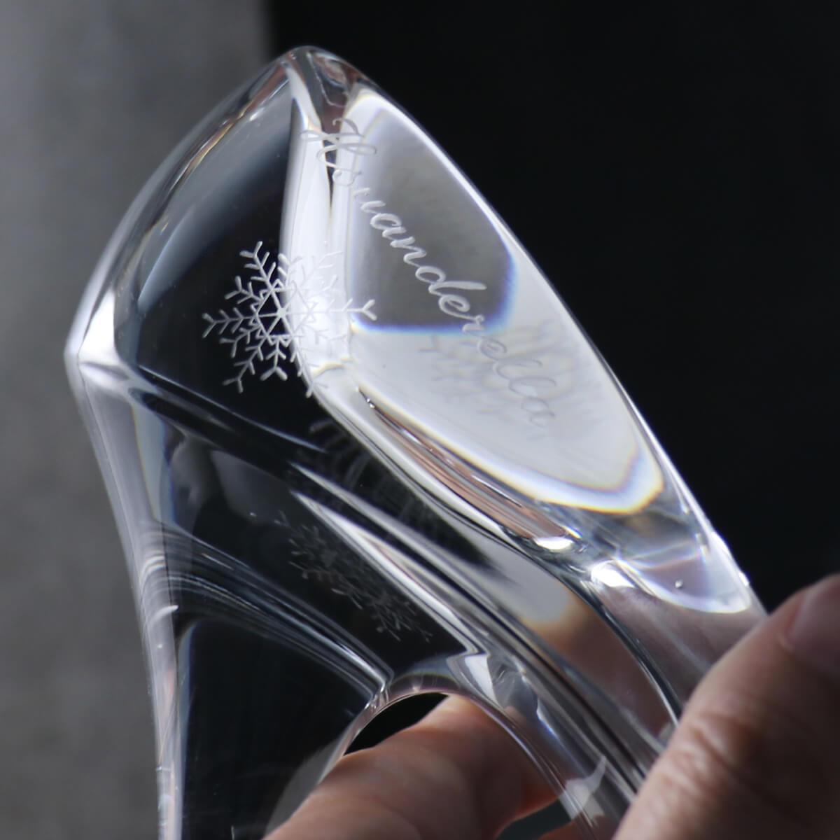 19cm【灰姑娘玻璃鞋】雪花 求婚專用 Cinderella glass slipper 水晶玻璃鞋 - MSA玻璃雕刻