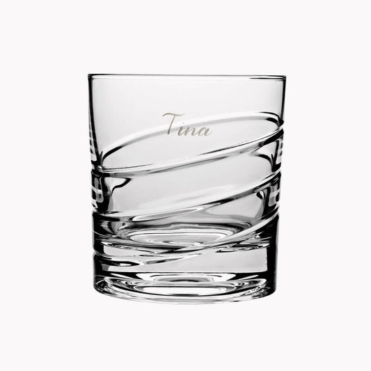 320cc【德國SHTOX】碧波 旋轉威士忌杯手工客製刻字 會跳舞的杯子 - MSA玻璃雕刻