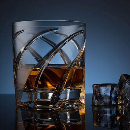 320cc【德國SHTOX】星火 旋轉威士忌杯手工客製刻字 會跳舞的杯子 - MSA玻璃雕刻