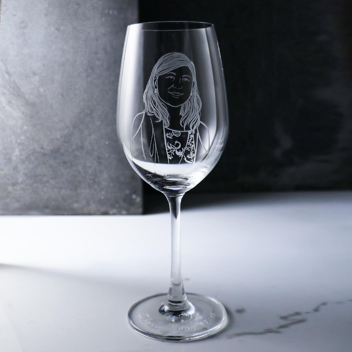 (一對價)350cc【結婚周年紀念對杯】(寫實版)肖像客製酒杯 爸爸媽媽對杯 - MSA玻璃雕刻