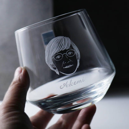 390cc【夫妻太太杯】(寫實版)德國蔡司Schott Zwiesel水晶威士忌杯 人像客製雕刻 - MSA玻璃雕刻