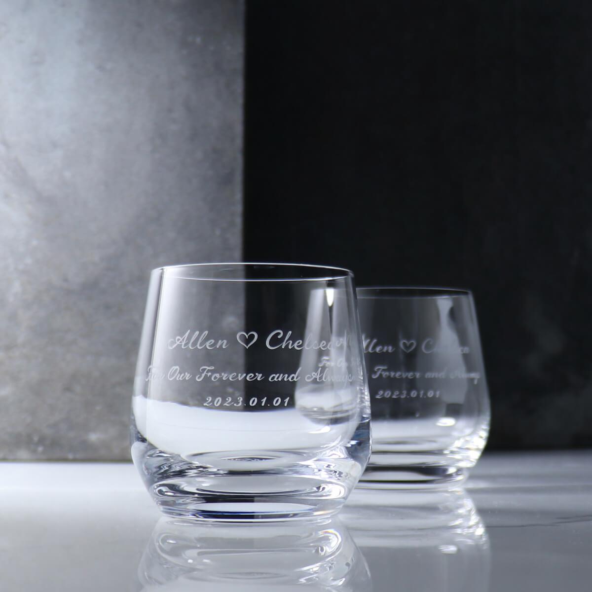 (一對價)370cc 香港【Lucaris】愛情紀念水晶心心對杯 威士忌杯 - MSA玻璃雕刻