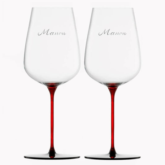 (一對價)580cc【德國Eisch醒酒杯】RED SENSISPLUS無鉛水晶紅梗杯 新婚祝福對杯 紅酒杯 - MSA玻璃雕刻