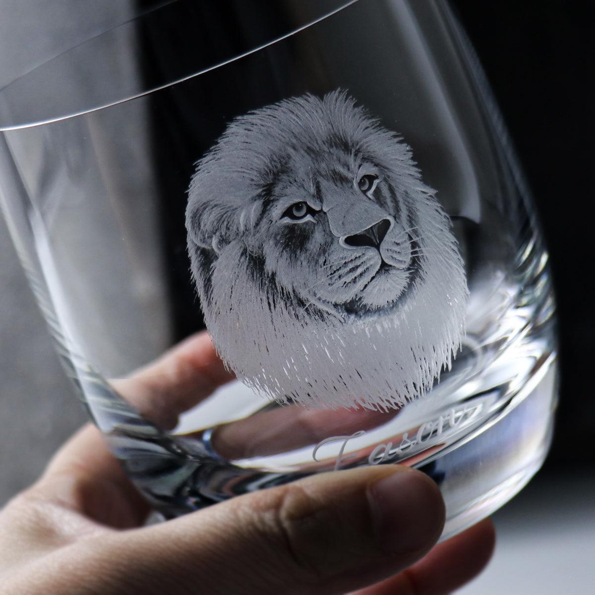 395cc 上海【Lucaris】獅 Lion威士忌水晶杯 雄獅 獅子座 - MSA玻璃雕刻