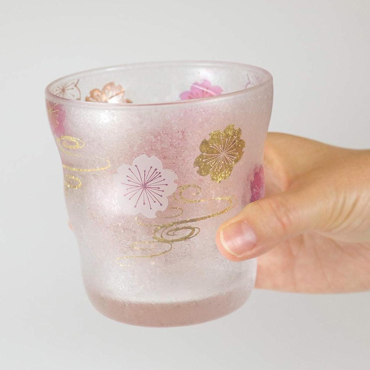 (一對價)335cc【日本Aderia石塚硝子】櫻花水紋對杯 - MSA玻璃雕刻