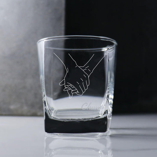 295cc【牽你的手】客製送禮威士忌杯 - MSA玻璃雕刻