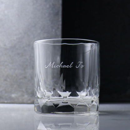 350cc【Connexion】鑽石紋威士忌杯 - MSA玻璃雕刻