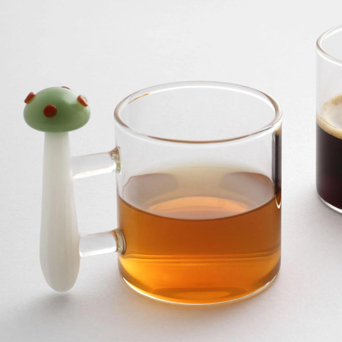 110cc【愛麗絲咖啡杯】(綠蘑菇) 義大利Ichendorf 手工茶杯盤組 - MSA玻璃雕刻