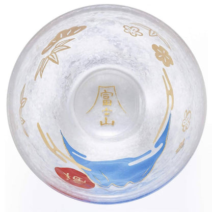 90cc【日本Aderia】人氣吉祥物 富士山 招福杯 - MSA玻璃雕刻
