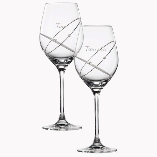 (一對價) 360cc【Royal Doulton皇家道爾敦】承諾指環水晶紅酒對杯 對戒款 - MSA玻璃雕刻