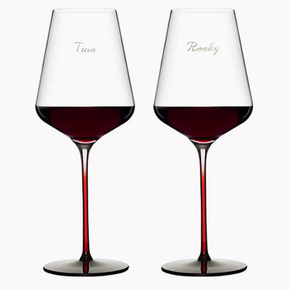 (一對價) 645cc 愛戀緋紅水晶紅酒對杯 婚禮刻字酒杯客製送禮 紅梗