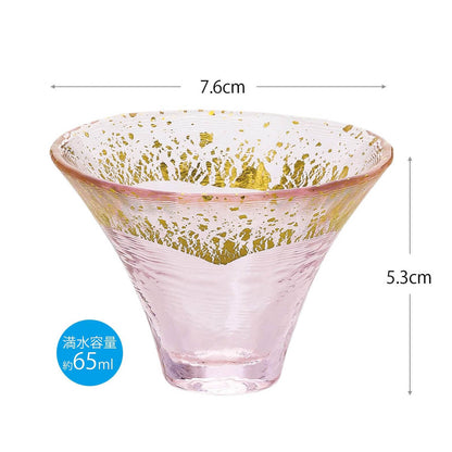 (一對價)【日本東洋佐佐木】櫻富士招福金箔清酒對杯 結婚對杯