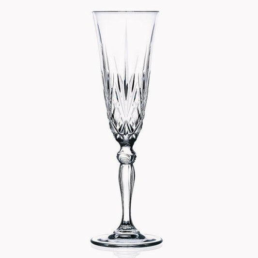 160cc【義大利RCR】Champagne flute水晶香檳杯 - MSA玻璃雕刻