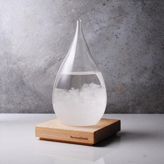 【日本進口Tempo Drop天氣瓶】Regular版 20.5cm (含木座) 天氣球客製刻字 航海士遇見美麗的氣候瓶 - MSA玻璃雕刻