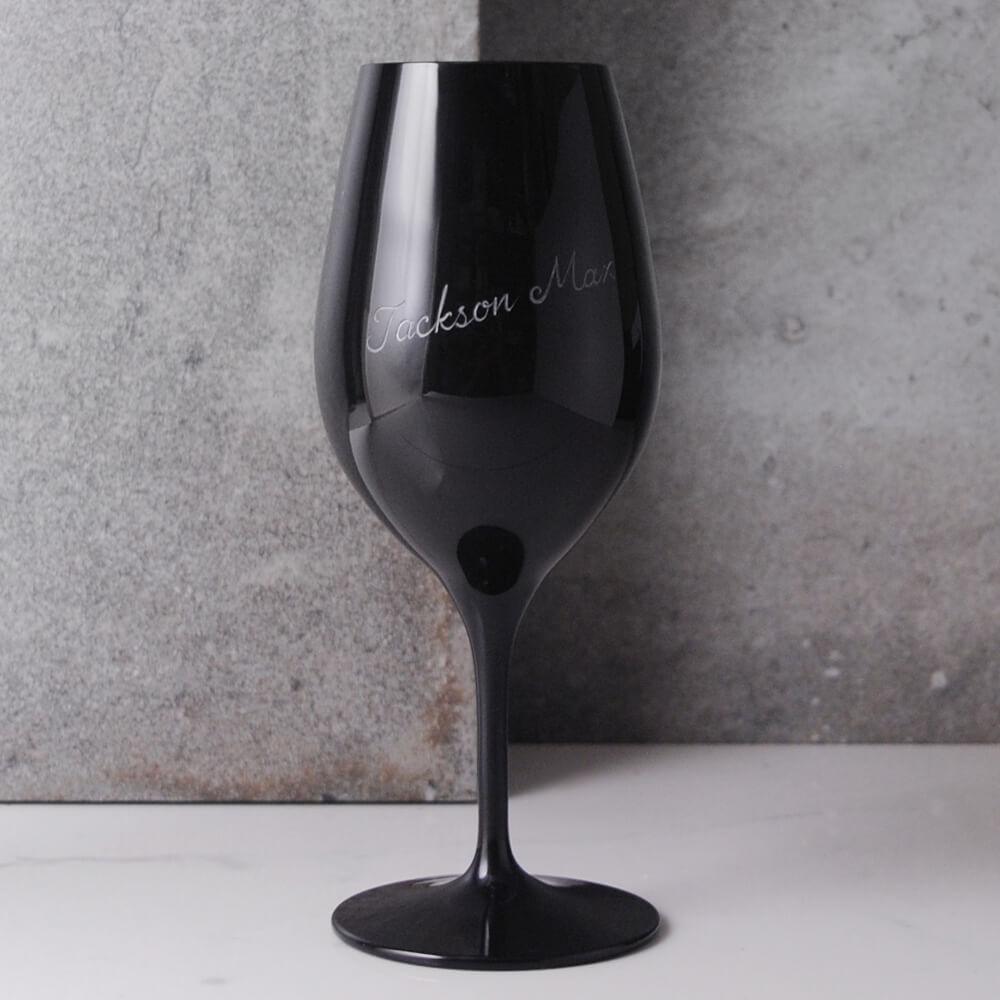 320cc【Spiegelau德國水晶盲飲杯】Authentis系列無鉛白金水晶黑色酒杯 - MSA玻璃雕刻