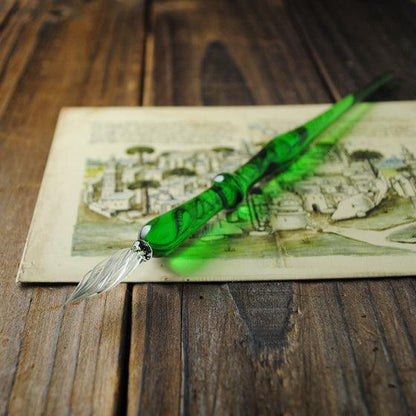 MSA玻璃筆 森林綠 手工刻字玻璃筆 客製雕刻沾水筆 文具 - MSA玻璃雕刻