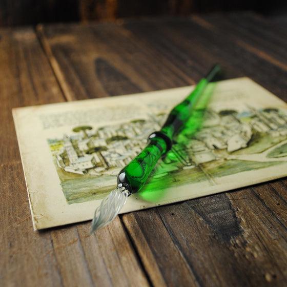 MSA玻璃筆 森林綠 手工刻字玻璃筆 客製雕刻沾水筆 文具 - MSA玻璃雕刻