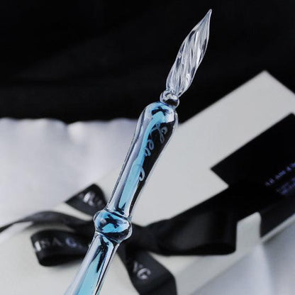 MSA玻璃筆 最受歡迎沾水筆 馬爾地夫藍 透明藍色 刻字文具 - MSA玻璃雕刻